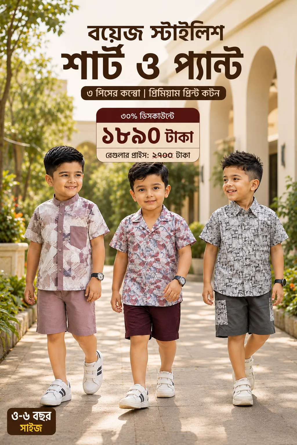 Boys Shirt & Pant 3Ps Combo - MBSPC-901